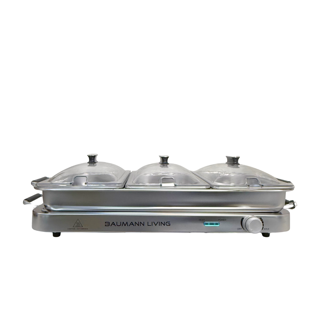 Baumann Living 3-in-1 Tripple Buffet Server & Warmer BM-LBS650C